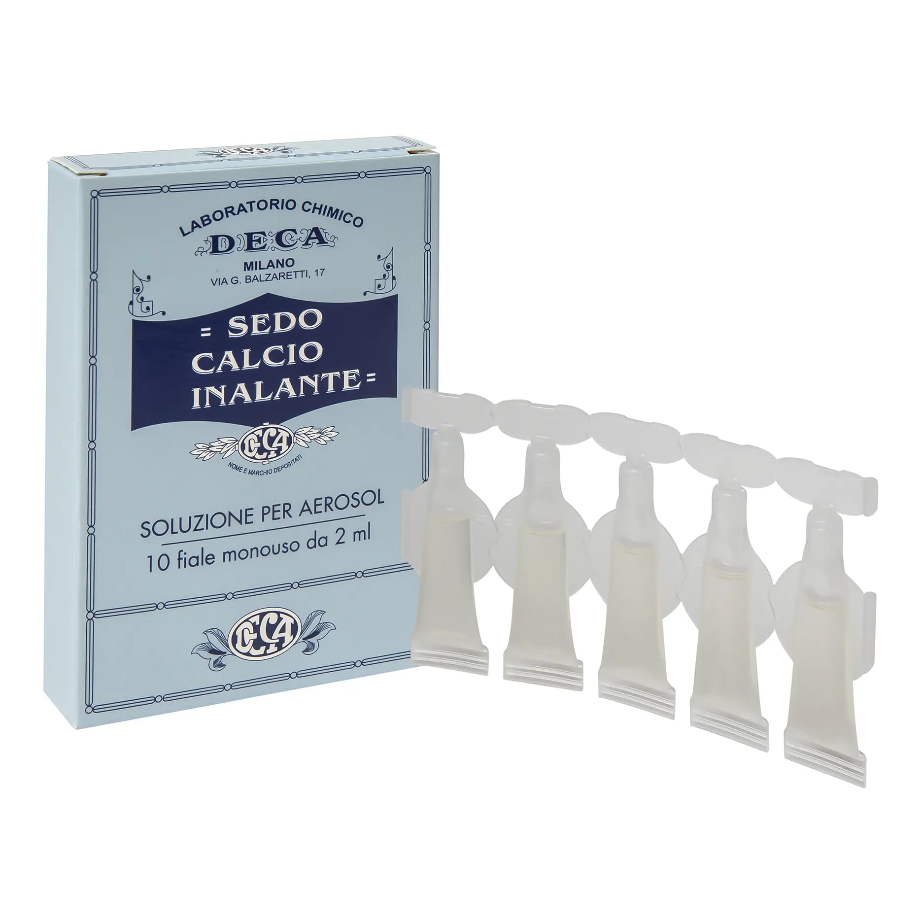 Sedo Calcio Inalante - Dispositivo per Aerosol e Doccia Nasale - 10 Fiale x 2 ml